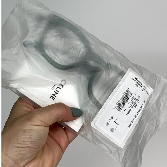 NEW Celine Eyeglasses CL5004IN 48093 Square Transparent Teal Unisex Authentic - Picture 10 of 10